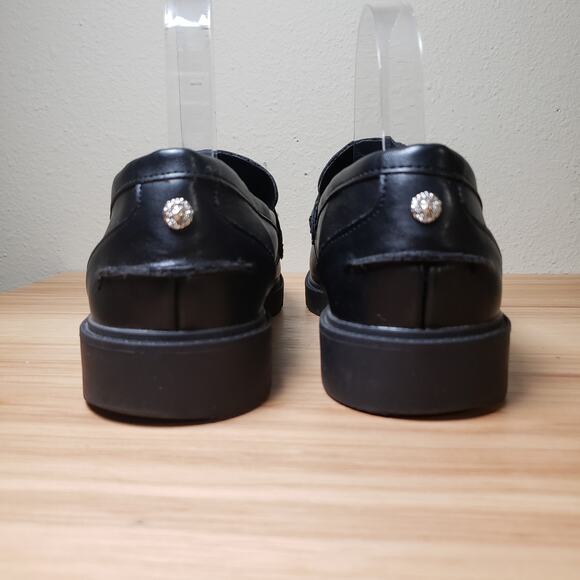 Anne Klein Women's 10 Black Leather Loafers Classic Fall Academia Comfort Office - Picture 2 of 8